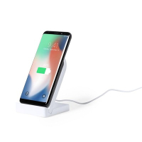 Magnetyczna bambusowa ładowarka bezprzewodowa 10W, stojak na telefon biały
