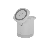 Magnetyczna ładowarka bezprzewodowa 15W z RABS, 3 w 1, stojak na telefon biały