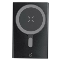 Magnetyczny bezprzewodowy power bank 5000 mAh z aluminium z recyklingu, ładowarka bezprzewodowa 15W czarny