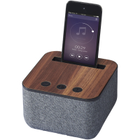 Materiałowo-drewniany głośnik Bluetooth® Shae