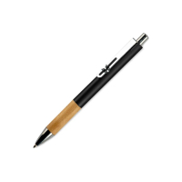 Metalowy długopis z drewnianym uchwytem, czarny