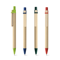 NAIROBI. Długopis z papieru kraftowego z drewnianym klipsem