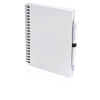 Notatnik ok. A5 z długopisem biały