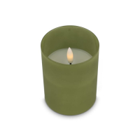 Nyelle Świeca woskowa LED z możliwością ładowania w szklanym pojemniku, zielony
