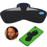 Okulary +2.00 z etui do smartfona, czarny