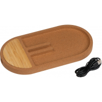 Organizer na biurko z ładowarką indukcyjną LANCASTER, beżowy