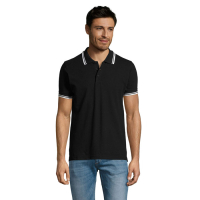 PASADENA MEN - PASADENA męskie polo 200g, Negro/Blanco