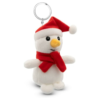 Pluszowy bałwanek, brelok | Anatols biało-czerwony