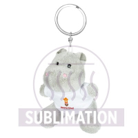 Pluszowy hipopotam, brelok | Patsy szary