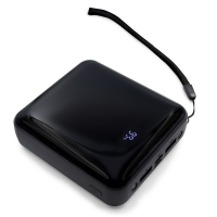 Power bank 10000 mAh, 3 kable do ładowania w komplecie | Tim czarny