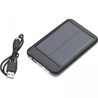 Power bank 4000 mAh solarny, czarny