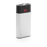 Power bank 4000 mAh z cyfrowym wyświetlaczem srebrny