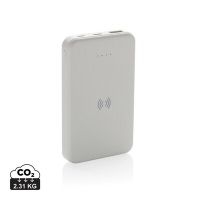 Power bank 5000 mAh, ładowarka bezprzewodowa 5W biały
