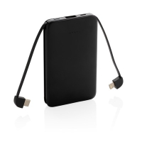 Power bank 5000 mAh, zintegrowany kabel 3 w 1 czarny