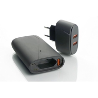 Power bank 7500 mAh Mauro Conti, adapter sieciowy szary