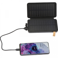 Power bank 8000 mAh solarny, czarny