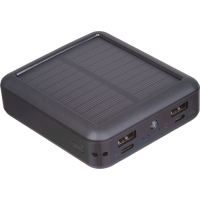 Power bank solarny, z recyklingu 10 000 mAh CRETE, czarny