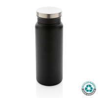 Próżniowa butelka sportowa 600 ml, stal nierdzewna z recyklingu black, black