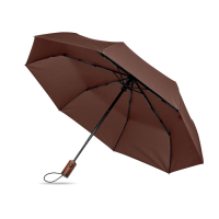 RAYNA FOLD - 21" parasol automatyczny z drewnia, Brazowy
