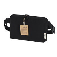 Saszetka zapinana w pasie z płótna z recyklingu czarny