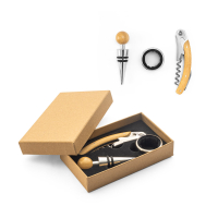 SAVORY. Zestaw do wina z bambusa i stali nierdzewnej