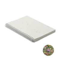 SEED RING - Notes A5 z papieru siewnego, Bialy