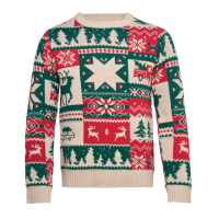 SHIMIS - Świąteczny sweter z dzianiny S-M, Bezowy