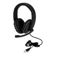 Słuchawki nauszne, mikrofon czarny