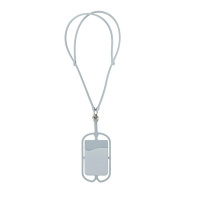 Smycz reklamowa, elastyczny uchwyt na telefon biały