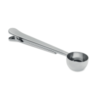 SPOONCOOP - Miarka do kawy z klipsem do torby, Srebrny