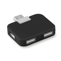 SQUARE - Hub USB 4 porty, Czarny