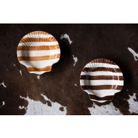 Talerz AROMA Stripe, jasnobrązowy/biały