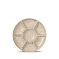 Talerz do serwowania DITTE, beżowy/bordowy