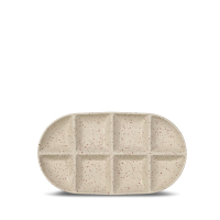 Talerz do serwowania DITTE, duży, beżowy/bordowy