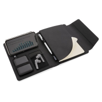 Teczka konferencyjna A5 Fiko, ładowarka bezprzewodowa czarny