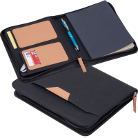 Teczka na dokumenty A5 z RPET z notatnikiem SHANNON, czarny