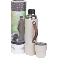 Termos stalowy z recyklingu LE BOURGET MoLu 1000 ml, beżowy
