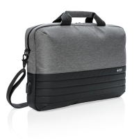Torba na laptopa 15,6" Swiss Peak, ochrona RFID szary, czarny