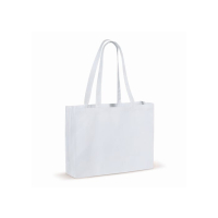 Torba z bawełny z recyklingu z dnem 140g/m² 49x14x37cm, biały