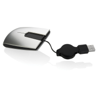 TRAVEL MOUSE ERGO - Stylowa myszka komputerowa z panelem dotykowym zamiast rolki i zwijanym przewodem.