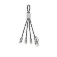 TRIDENT 2 ECO - Wzmocniony kabel do ładowania USB 4w1 -190mm, wykonany z materiału RPET