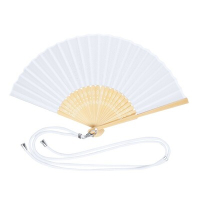 Wachlarz z bambusa biały