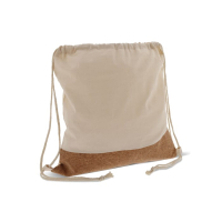 Worek z korkowym spodem i bawełnianymi sznurkami 38x41cm, brązowy