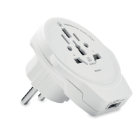 WORLD TO EUROPE - Adapter z USB World to Europe, Bialy