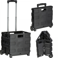 Wózek na zakupy składany, czarny