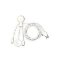 Xoopar Mr. Bio Long, wielofunkcyjny kabel do Apple i Samsung Watch,1 metr, biały