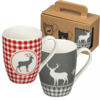 Zestaw 2 świątecznych kubków porcelanowych 300 ml ARMIN, wielokolorowy