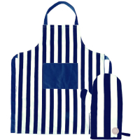 ZESTAW ARON FARTUCH &amp; RĘKAWICE, NIEBIESKI/BEŻ