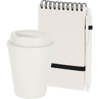 Zestaw biurowy, notes, kubek, długopis ze słomy pszenicznej neutralny