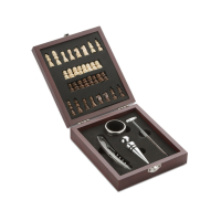 Zestaw do wina z szachami TREBB brązowy